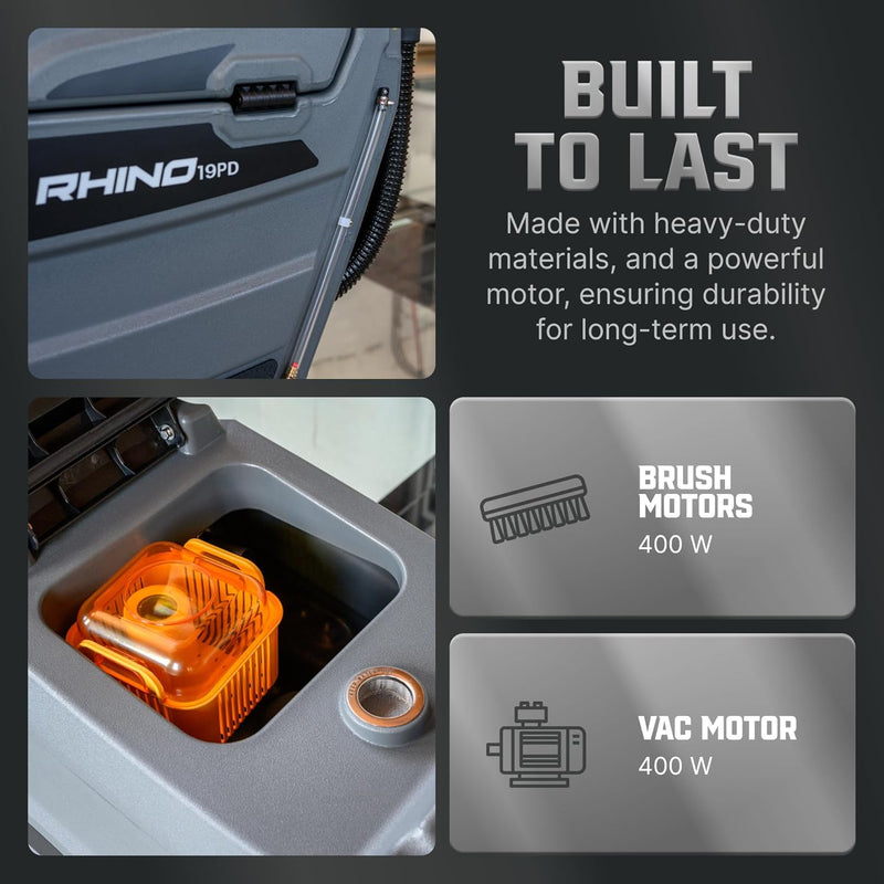 Rhino 19PD 19" Walk-Behind Pad Drive Floor Scrubber