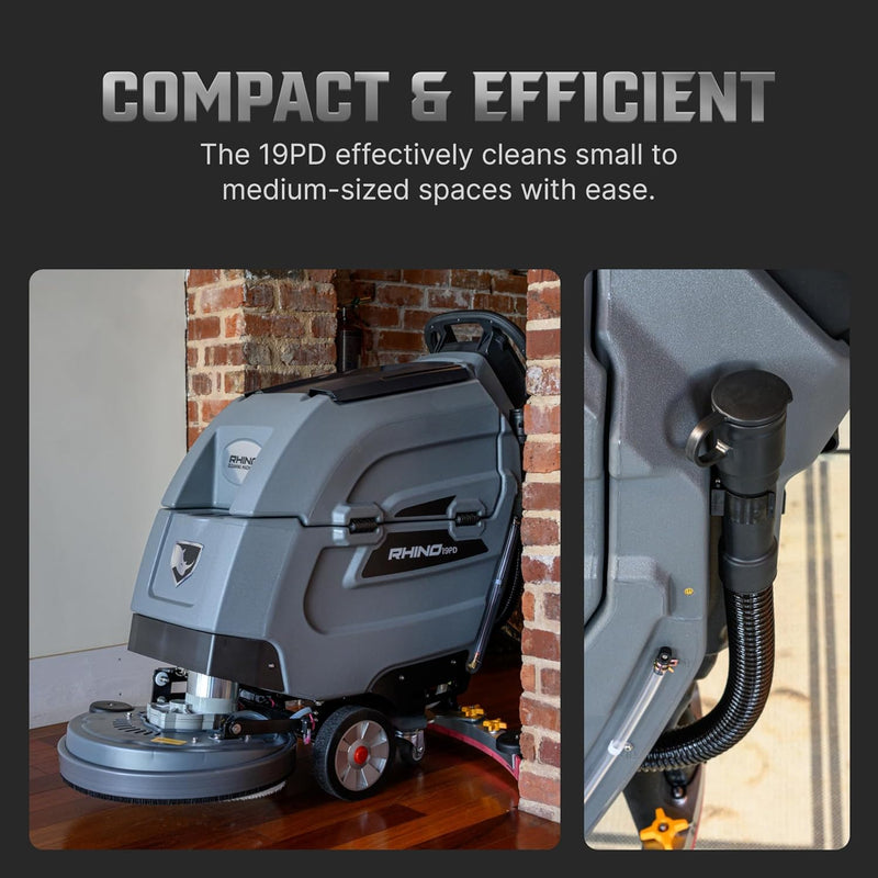 Rhino 19PD 19" Walk-Behind Pad Drive Floor Scrubber