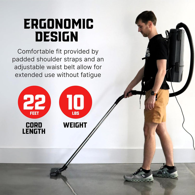 Rhino RV-BP1 4 Quart Corded Backpack Vacuum