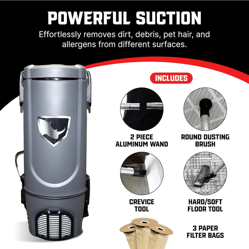 Rhino RV-BP1 4 Quart Corded Backpack Vacuum