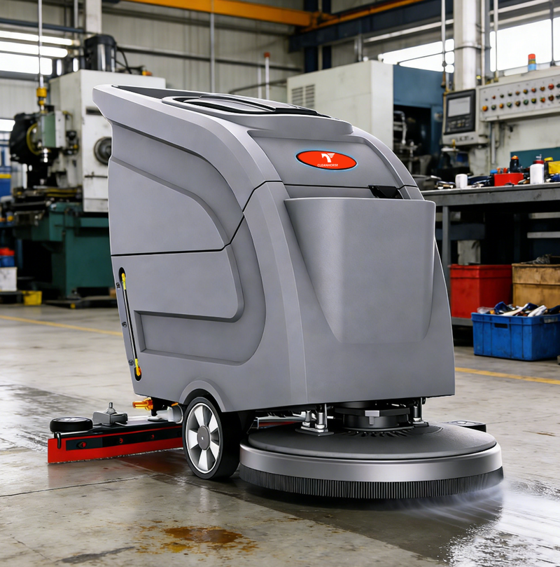 Electric Auto Scrubber Floor Cleaning Machine 65dB Low Noise for Laboratory Epoxy & Industrial Concrete Floor