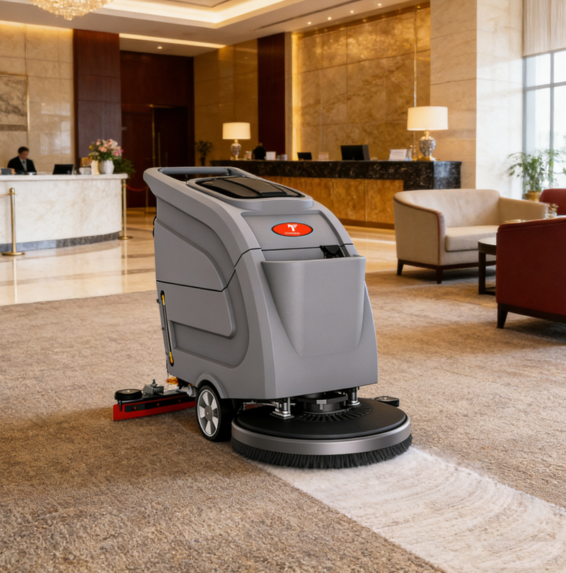 Electric Auto Scrubber Floor Cleaning Machine 65dB Low Noise for Laboratory Epoxy & Industrial Concrete Floor