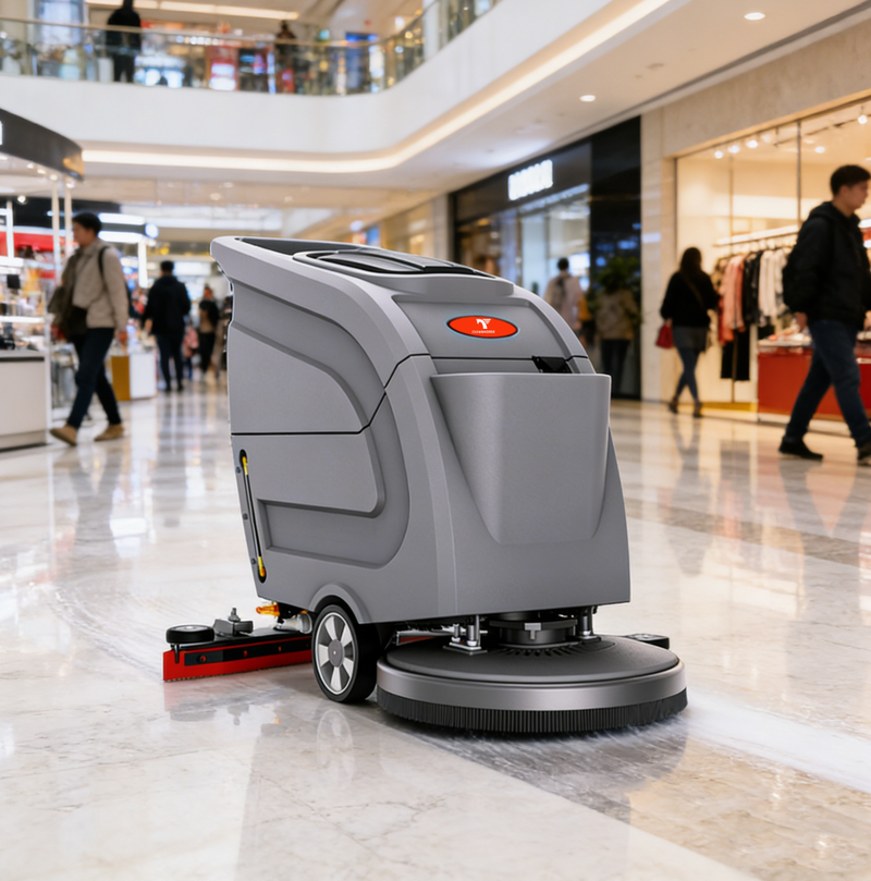 Electric Auto Scrubber Floor Cleaning Machine 65dB Low Noise for Laboratory Epoxy & Industrial Concrete Floor
