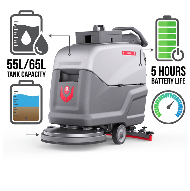 Floor Cleaning 24V Battery Automatic Walk Behind Tile Floor Scrubber Cleaning Machine