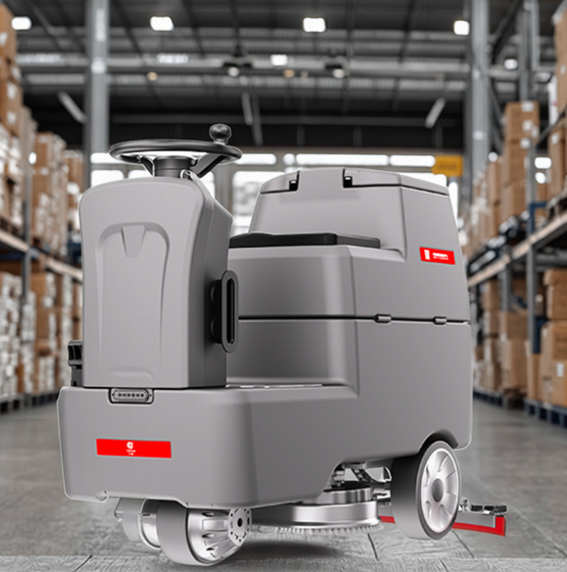 Electric Commercial Ride-On Indoor Plastic Floor Scrubber Cleaning Machine for Cleaning Warehouse