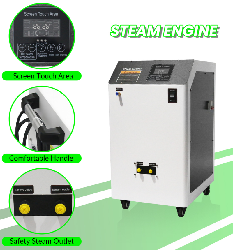 220V Electric High Temperature Steam Cleaning Machine Heavy Oil Washing Removal Hot Water Dry Wet Steam Car Wash Equipment