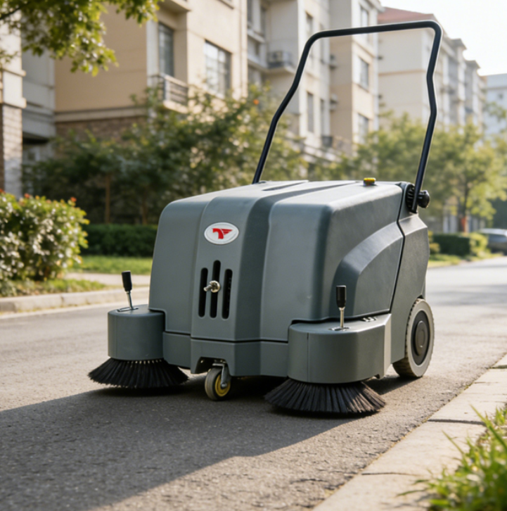 Compact Design Magnetic Street Cleaning Hand Push Road Sweeper Walk-Behind Mechanical Floor Sweeper for Cement Surface