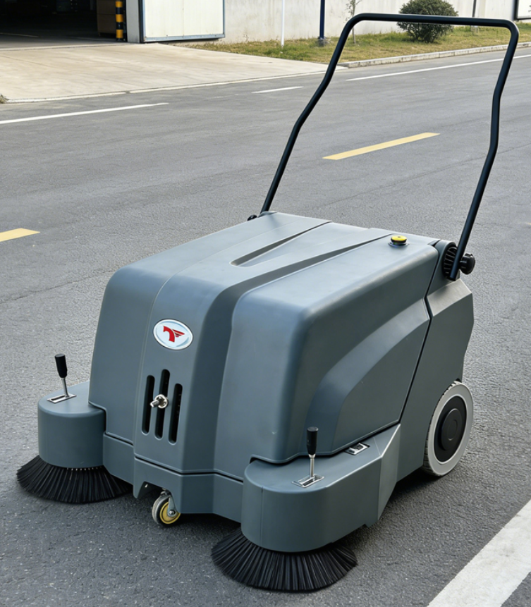 Compact Design Magnetic Street Cleaning Hand Push Road Sweeper Walk-Behind Mechanical Floor Sweeper for Cement Surface