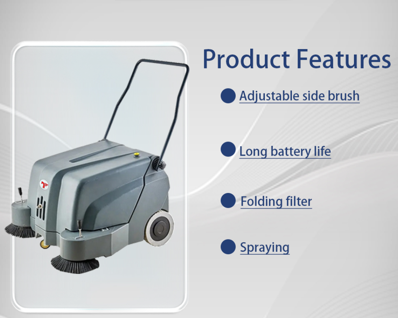 Compact Design Magnetic Street Cleaning Hand Push Road Sweeper Walk-Behind Mechanical Floor Sweeper for Cement Surface