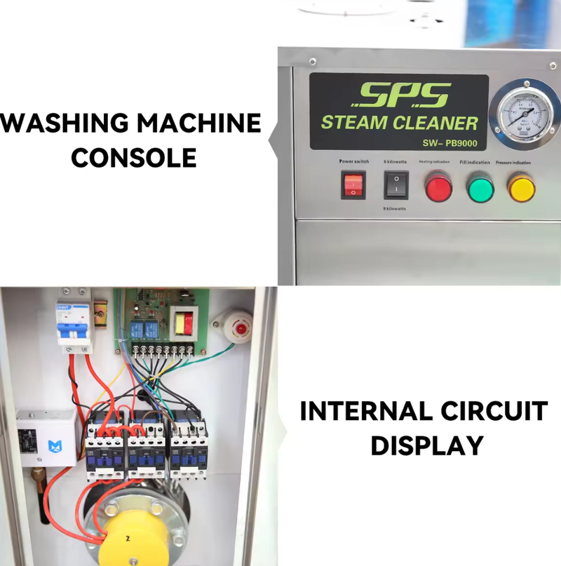 12kw 220v/50Hz Automatic High Temperature Steam Washing Machine Car Washer with 10-meter Steam Pipe