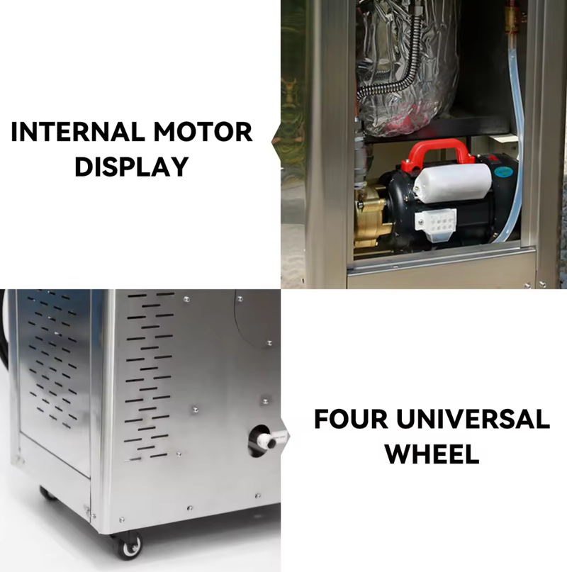 12kw 220v/50Hz Automatic High Temperature Steam Washing Machine Car Washer with 10-meter Steam Pipe