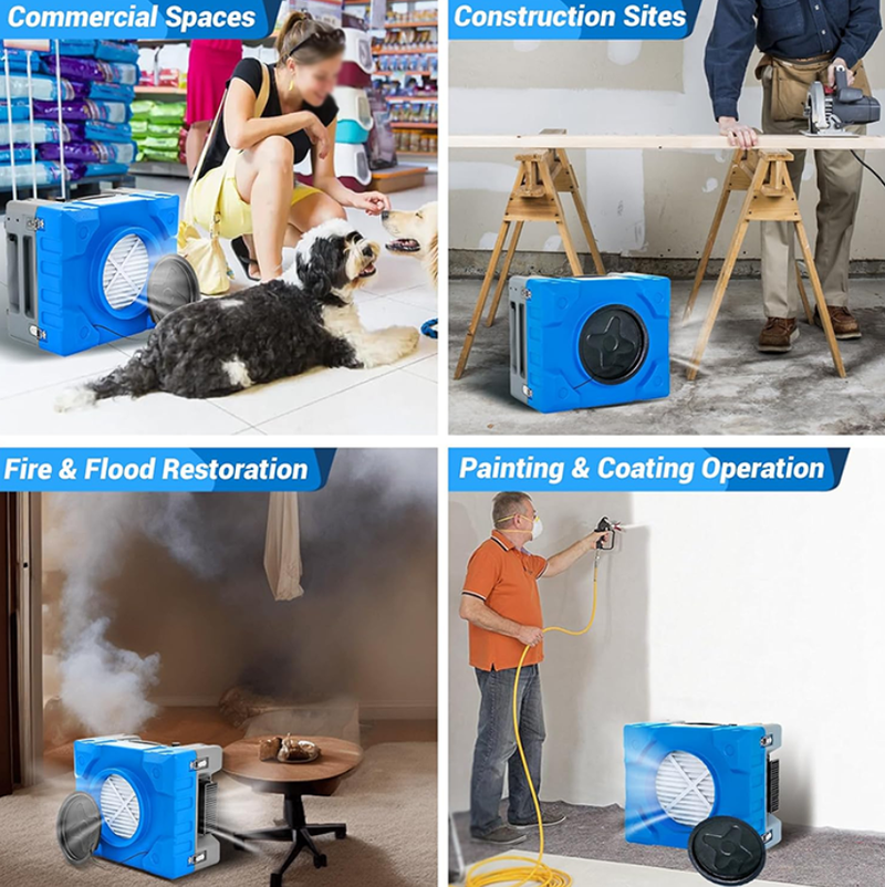 Commercial Portable 115V 550CFM Air Cleaner Hepa Restoration Air Scrubbers