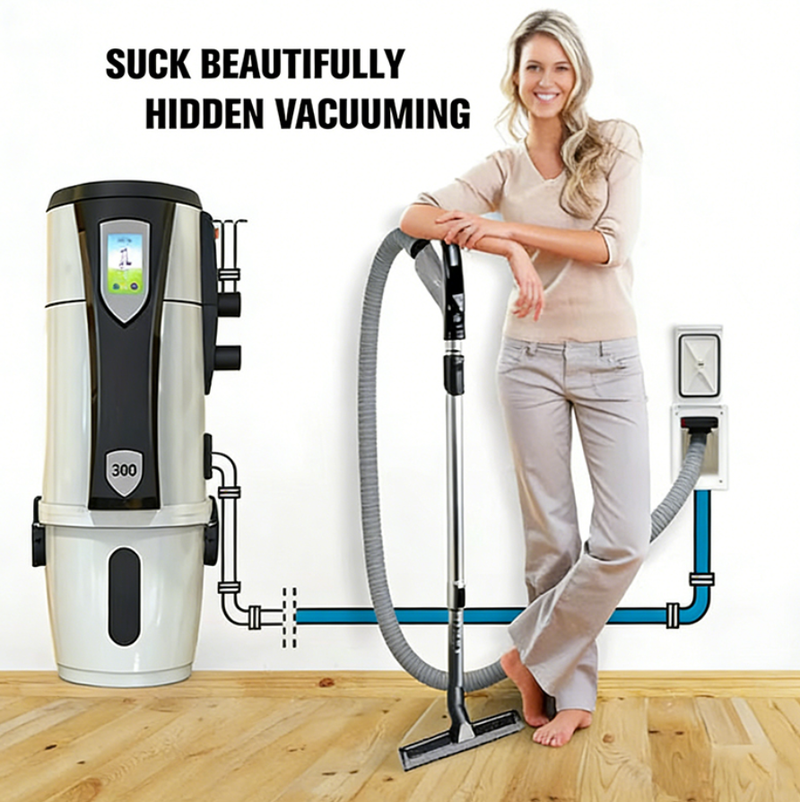 Easy Use Central Vacuum Cleaner System Inlet Low-Noise Mode for Smart Residences High-End Hotels Nighttime Cleaning